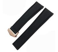 SXSWCH for Carrera AQUARACER 20mm 22mm Watch Bracelets Canvas Nylon Leather Watch Strap Fold Buckle Black Watch Band (Color : Black Blue Rose, Size : 22mm)