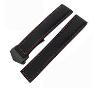 SXSWCH for Carrera AQUARACER 20mm 22mm Watch Bracelets Canvas Nylon Leather Watch Strap Fold Buckle Black Watch Band (Color : Black Blue Rose, Size : 22mm)