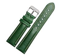 SXSWCH for Classic General Purpose Plain Weave Watch Band Fashion Brand Strap 18mm 20mm 21mm 22mm Genuine leahther Wristband (Color : Green-Rose Gold, Size : 22mm)