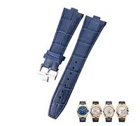 SXSWCH for Vacheron Constantin Overseas Black Blue Brown Bamboo Grain Watch Bands 25mm Genuine Leather Convex Interface Watch Strap (Color : 10mm Gold Clasp)