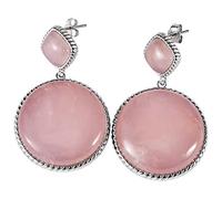 SXSWCH for Women, s925 Literary Earrings Pink Crystal Inlaid Sterling Earring