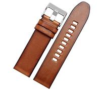 SXSWCH Genuine Leather watchband for Diesel Watch Belt DZ4476/4482 DZ7408 7406 4318 Strap 22 24 26 28mm Large Size Men Wrist Watch Band (Color : 15 Brown Gold, Size : 24mm)
