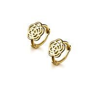 SXSWCH Ladies 925 Small Hollow Rose Wreath Earrings Round Earrings Pendant Jewelry Ladies Fashion Party Jewelry High-end earrings