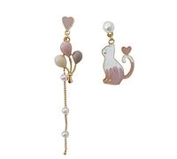 SXSWCH Ladies Fashion 925 Jewelry Cute Cat Tassel Long Earrings Cat Party Earrings Jewelry High-end earrings