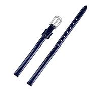 SXSWCH Mini Watch Band 6mm Genuine Leather Bracelet Womens Fashion watchband Small Strap (Color : Black Gold Buckle, Size : 6mm)