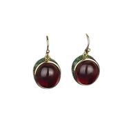 SXSWCH Vintage Chinese Red Corundum Earrings for Women Red Jade Earrings High-end earrings