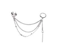 SXSWCH Vintage Tassel Dangle Ear Cuff Crawler Climber Earring for Women Girls Stainless Steel Cartilage Small Hoop Wrap Vine Clip on Layered Chain Drop Fashion Lightweight Comfy Jewelry 1 Piece