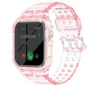SXTDDSP Compatible with Crystal Clear Apple Watch Bands 49mm 46mm 45mm 44mm 42mm 41mm 40mm 38mm for Women Men, Sport Strap Case for iWatch Ultra 3 2 1 Series 11 10 9 8 7 SE 6 5 4 3 2 1