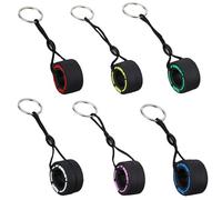 SXTDKMJ F1 Keyring, 6 PCS F1 Tyre Keyring Fashion Ultra Soft Rubber Tire Key Ring Small Tire Keychain for Men Women (6 Colors)