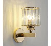 Sxtiger Modern Crystal Wall Light Sconce, E 27 Rose Gold Lamp, Hardwired Lighting Fixtures For Bedside Bedroom Living Room