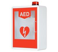 SXTYFBB AED Defibrillator Storage Cabinet, Alarmed AED Cabinet, First Aid Kit Cardiac Defibrillator Storage Cabinet, 4Mm High Strength ABS Main Material, for Office, Nursing Home, Bus