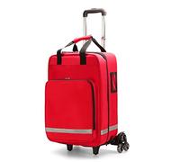 SXTYFBB First Aid Kit Bag with Detachable Trolley,First Responder Bag Empty on Wheels,Nurse Roller Bag with Removable Dividers, for Home Visits, Hospice, for Doctors, Nursing Students