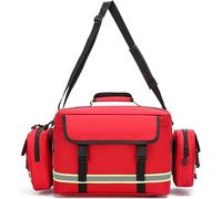 SXTYFBB First Responder Bag Empty, Professional Medical Bag Large Capacity Waterproof Emergency Responder Trauma Bag,with Inner Dividers, for Home Health Nurse, Community Care, EMT, EMS(Red)