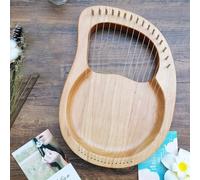 SXTYYH 10,16,19,21,24 String Lyre Harp, Mahogany Body Portable Beginner Lap Harp with Tuning Wrench Spare String Carrying Case Cleaning Cloth Musical Instrument(16-string slate classic log)
