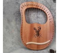 SXTYYH 10,16,19,21,24 String Lyre Harp, Mahogany Body Portable Beginner Lap Harp with Tuning Wrench Spare String Carrying Case Cleaning Cloth Musical Instrument(19-string vintage reindeer)