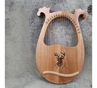 SXTYYH 10,16,19,21,24 String Lyre Harp, Mahogany Body Portable Beginner Lap Harp with Tuning Wrench Spare String Carrying Case Cleaning Cloth Musical Instrument(19-string Antler Reindeer A)