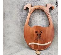 SXTYYH 10,16,19,21,24 String Lyre Harp, Mahogany Body Portable Beginner Lap Harp with Tuning Wrench Spare String Carrying Case Cleaning Cloth Musical Instrument(19-string Antler Reindeer)