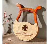 SXTYYH 16/19 Strings Lyre Harp, Cherry Body Musical Instrument Portable Lap Harp for Adult Professional Beginner Music Lovers Gift(19-note-boxed log color A)