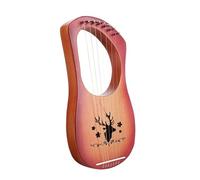 SXTYYH 7,10 Metal Strings Lyre Harp Mahogany Lap Harp with Picks, Tuning Wrench, Cleaning Cloth for Beginner Adult Kids(7 noter C)