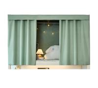 SXTYYH Dormitory Solid Color Privacy Bunk Bed Tent with Full Coverage, Blackout Curtains for Both Top and Bottom, Bunk Bed Curtains Dustproof Loft Bed Curtains(Curtain*3+top,1.5M_GREEN)