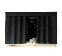 SXTYYH Dormitory Solid Color Privacy Bunk Bed Tent with Full Coverage, Blackout Curtains for Both Top and Bottom, Bunk Bed Curtains Dustproof Loft Bed Curtains(Curtain*3+top,1.2M_BLACK)