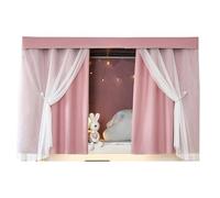 SXTYYH Dormitory Solid Color Privacy Bunk Bed Tent with Full Coverage, Blackout Curtains for Both Top and Bottom, Bunk Bed Curtains Dustproof Loft Bed Curtains(Curtain*2,1.2M_PINK+SHEER)