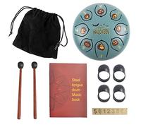 SXTYYH Halloween Steel Tongue Drum 6 Inch 8 Note Percussion Instrument with Bag, Mallet, Music Book and Stickers Music Education Hand Pan Drum(E)