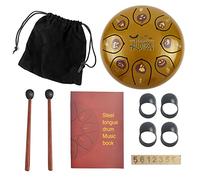 SXTYYH Halloween Steel Tongue Drum 6 Inch 8 Note Percussion Instrument with Bag, Mallet, Music Book and Stickers Music Education Hand Pan Drum(G)