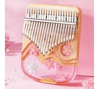 SXTYYH Kalimba Thumb Piano 17, 21 Keys Resin Finger Piano with Tune Hammer, Tone Key Sticker and Portable Carry Bag Musical Instrument for Beginners, Kids, Adults(21 notes - Sakura)