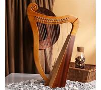 SXTYYH Lyre Harp, 15,19,23 String Lap Harp Mahogany Body Musical Instrument for Adult Kids Beginner with Tuning Wrench Black Gig Bag(19-note - log color)