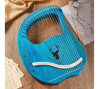 SXTYYH Lyre Harp 16/21/24 String Metal String Lyre, Professional Lap Harp Musical Instrument for Adult Beginner Music Amateurs(21-string-boxed-blue)