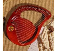 SXTYYH Lyre Harp 16,21,24 Strings Portable Lap Harp Musical Instrument Mahogany Body Metal String for Adult Kids Beginner Harp Classical Style(24-string Plank Fuchsia)