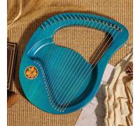 SXTYYH Lyre Harp 16,21,24 Strings Portable Lap Harp Musical Instrument Mahogany Body Metal String for Adult Kids Beginner Harp Classical Style(24-string Plank Emerald Green)