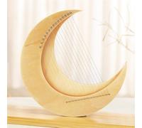 SXTYYH Moon Shape 15 String Lyre Harp Portable Musical Instrument Maple Lap Harp, Beginner Easy To Learn Small Harp(15 Tone-Original Wood)