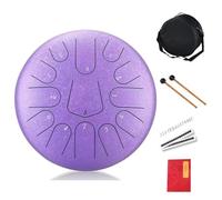 SXTYYH Rain Drum for Outside, Steel Tongue Drum 13 Note 12 Inches Percussion Instrument with Bag, Drumsticks, Finger Paddles and Stickers Hand Pan Drum(Purple)