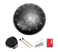 SXTYYH Steel Tongue Drum, 12 Inch 15 Note Rain Drum for Outside Chakra Drum Kit Percussion Handpan Drum for Sound Healing, Meditation, Entertainment(Black)