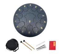 SXTYYH Steel Tongue Drum, 12 Inch 15 Note Rain Drum for Outside Chakra Drum Kit Percussion Handpan Drum for Sound Healing, Meditation, Entertainment(Grey)