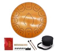 SXTYYH Steel Tongue Drum 13 Note 12 Inches Handpan Drum Musical Instruments with Finger Paddles, Music Book, Mallet and Bag for Mind Healing, Meditation(Gold)