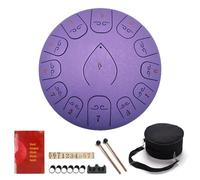 SXTYYH Steel Tongue Drum 13 Note 12 Inches Handpan Drum Musical Instruments with Finger Paddles, Music Book, Mallet and Bag for Mind Healing, Meditation(Purple)