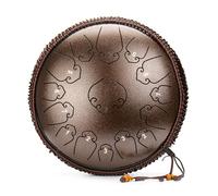 SXTYYH Steel Tongue Drum 15 Note 14 Inches Professional Hand Pan Steel Drum Percussion Instrument Music Education with Bag, Mallets, Music Book, Finger Paddles(Bronze)