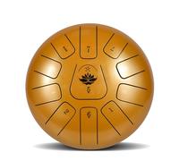 SXTYYH Steel Tongue Drum 6,10,12,14 Inch Chakra Drum for Rain with Accessories for Adults Kid Beginner Meditation, Yoga, Hand Pan Instrument(10 inches,Gold)