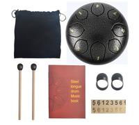 SXTYYH Steel Tongue Drum 8 Note 6 Inches Rain Drum for Outside with Music Book, Mallets and Carry Bag Hand Pan Gifts for Halloween, Concert, Yoga, Zen(A)