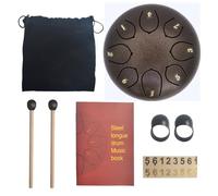 SXTYYH Steel Tongue Drum 8 Note 6 Inches Rain Drum for Outside with Music Book, Mallets and Carry Bag Hand Pan Gifts for Halloween, Concert, Yoga, Zen(Maroon)