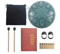 SXTYYH Steel Tongue Drum 8 Note 6 Inches Rain Drum for Outside with Music Book, Mallets and Carry Bag Hand Pan Gifts for Halloween, Concert, Yoga, Zen(Light Blue)