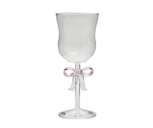 SXTYYH Unique Bow Crystal Wine Glasses Goblet Parties Red Wine Glass for Weddings, Valentine's Day, Bars, Table Decor Glass Cup Wine Accessories(Pink)