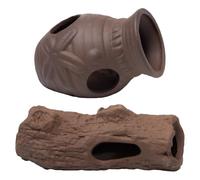 Sxutop 2 Pieces Shrimp Cave Ceramic Aquarium Decoration Cave Ceramic Spawning Caves Fish Tank Accessories Caves Aquarium Shrimp Hideout for Fish Tank Landscape Decoration