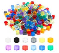 Sxutop 240 PCS Colorful 8mm D6 Dice Acrylic Cubes Dices Dice Games Acrylic with Storage Bag Clear Gem Blocks Square DIY Dices for DIY Making, Board Games, Party Favor, Teaching(12 Colors)