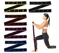 Sxutop 5 Pieces Yoga Stretch Strap with 8 Loops Yoga Stretch Bands Exercise Resistance Bands Pilates yoga Elastic Band Stretching Strap for Fitness, Dance Training, Gymnastics (5 Colour)