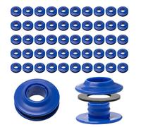 Sxutop Pack of 50 10 mm Eyelets Set, Round Hole Punch, Blue Eyelets for Tarpaulins, Round Plastic Eyelets, Easy to Assemble, Tarpaulin Eyelets, Mounting Clip for Tarpaulin, Textile Curtains, Tents,