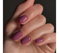 SXVME Plum Press on Nails Short Square Acrylic Short False Nails Coffin Natural Acrylic Fake Nails Set Elegant Solid Color Full Cover Glossy Gel Stick on Nail for Women Daily Wear 24 Pcs